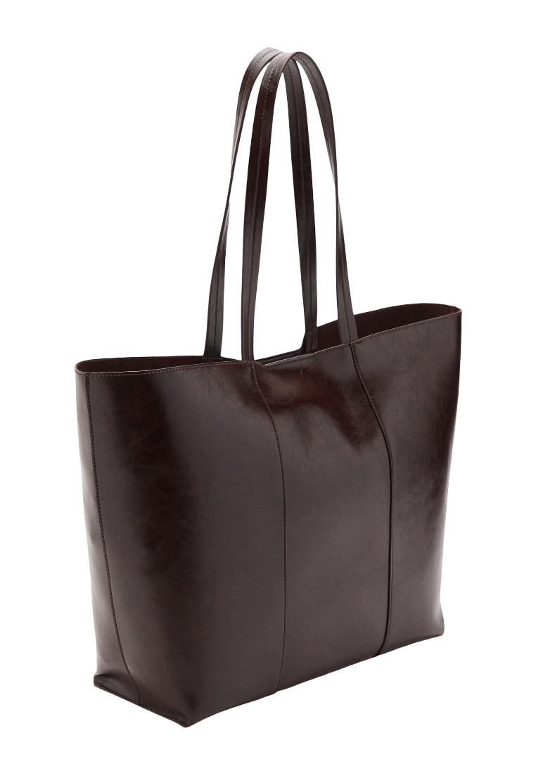 Women Dark Maroon Leather Shoulder Bag with Inner Bag - Image 3