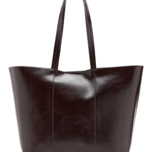 Women Dark Maroon Leather Shoulder Bag with Inner Bag