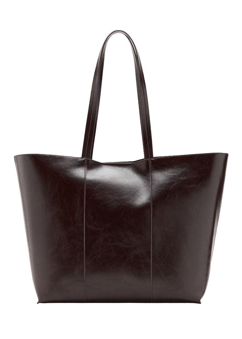 Women Dark Maroon Leather Shoulder Bag with Inner Bag