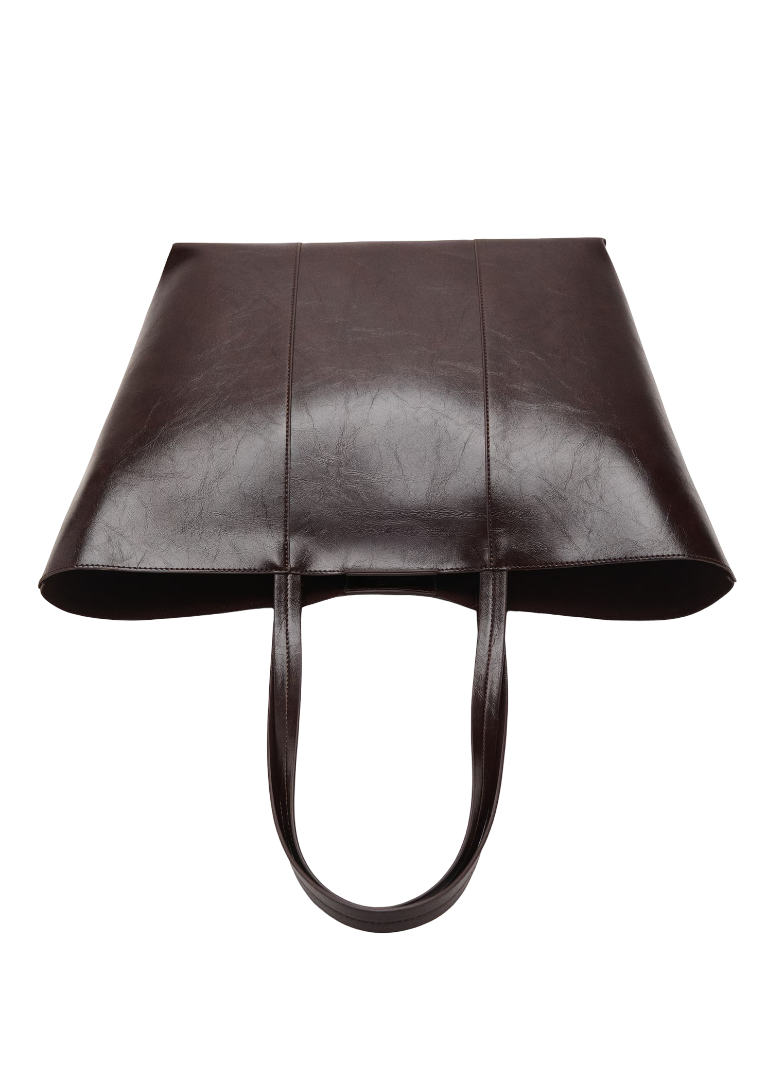 Women Dark Maroon Leather Shoulder Bag with Inner Bag - Image 2