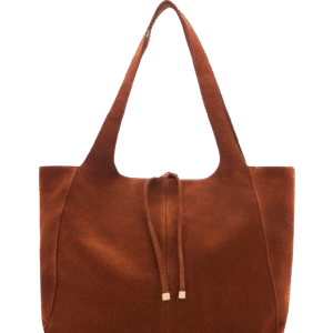 Women Tote Bag with Shoulder Straps  Light Caramel / Maroon