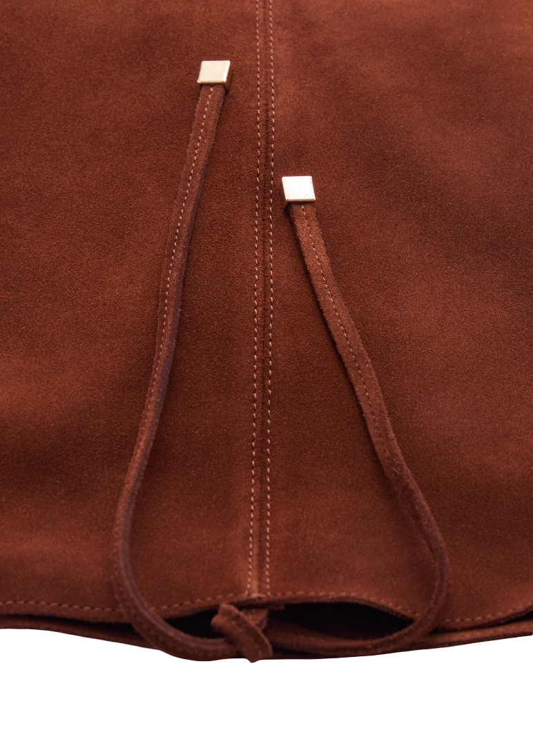 Women Tote Bag with Shoulder Straps Light Caramel / Maroon - Image 2