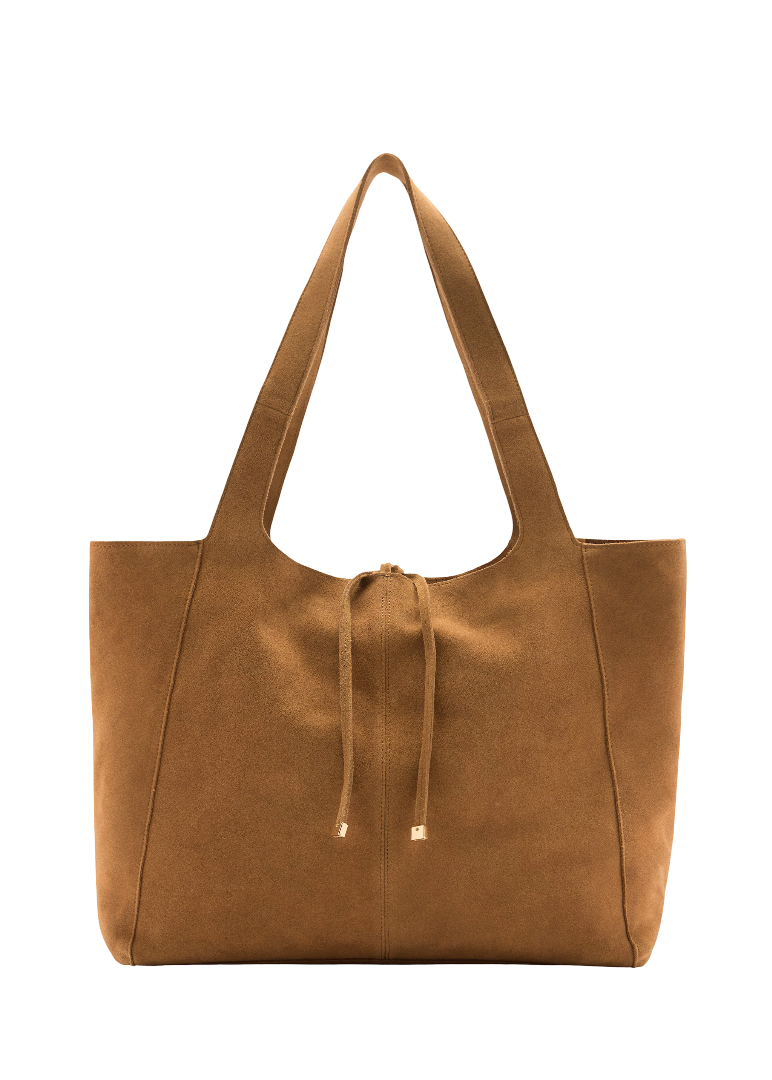 Women Tote Bag with Shoulder Straps Light Caramel / Maroon - Image 4