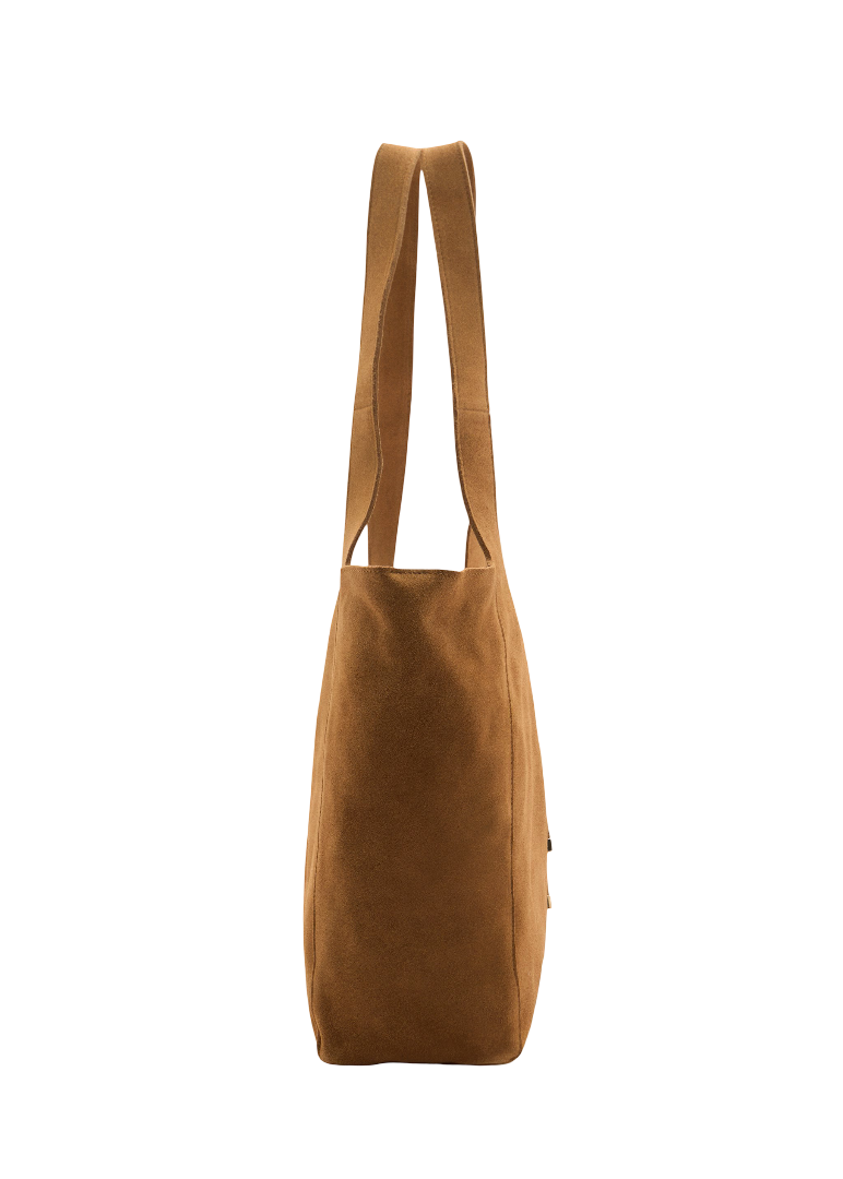 Women Tote Bag with Shoulder Straps Light Caramel / Maroon - Image 5