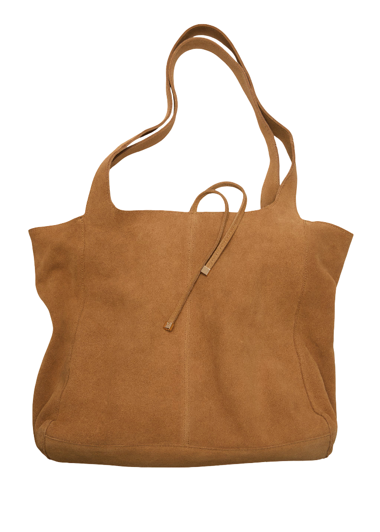 Women Tote Bag with Shoulder Straps Light Caramel / Maroon - Image 6